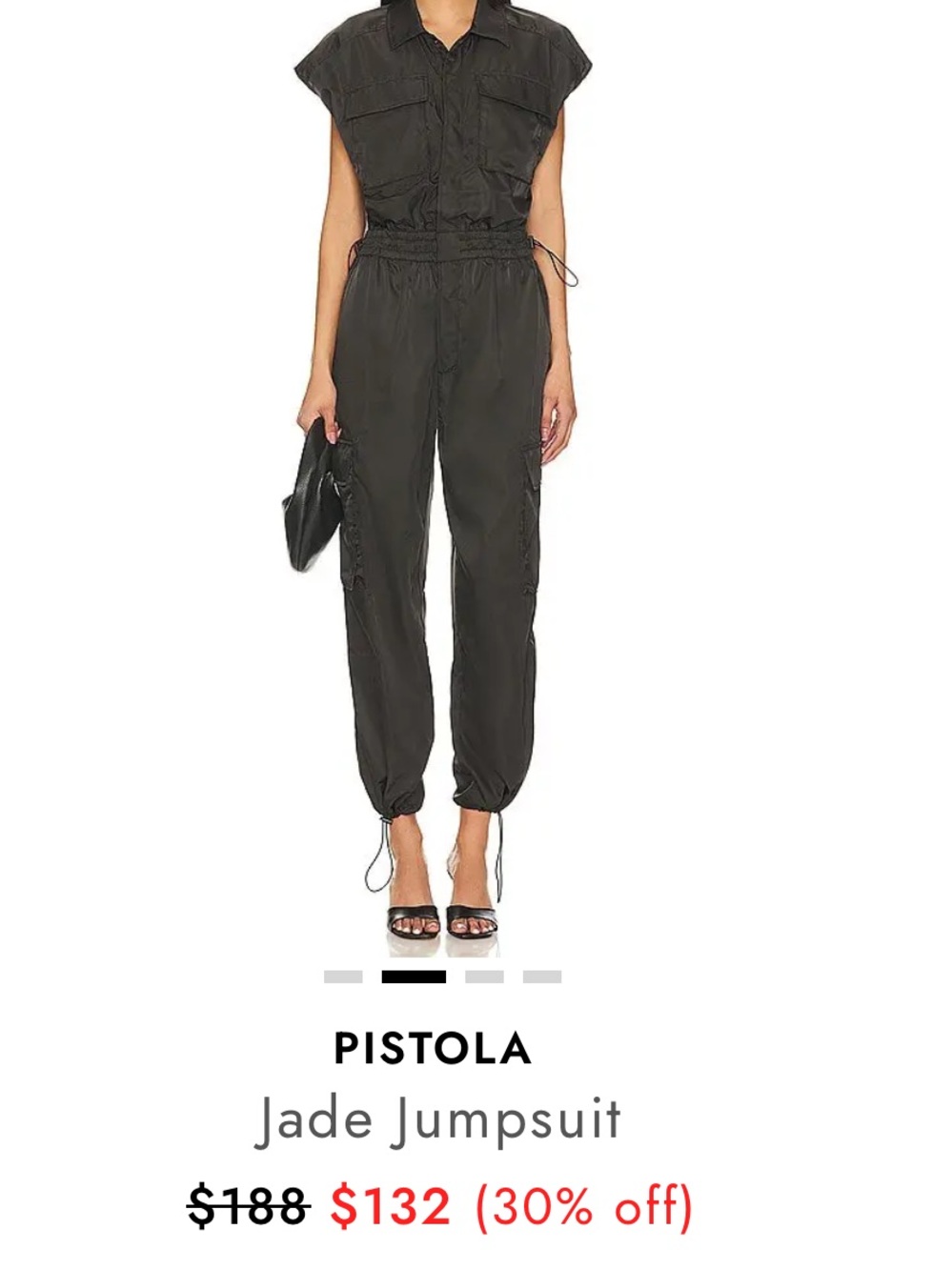pistola Black Utility Drawstring Jumpsuit